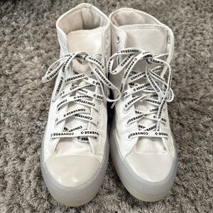 White Converse High Tops with Clear Sole 
Size 8/10